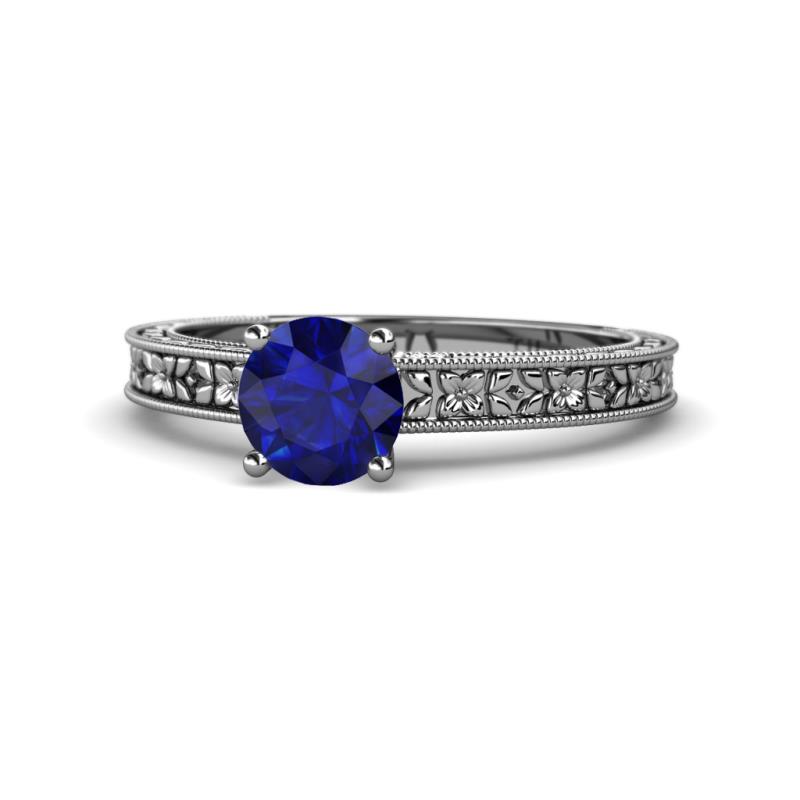 Florian Classic 6.00 mm Round Blue Sapphire Solitaire Engagement Ring 