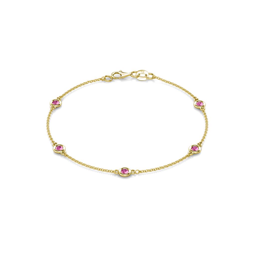 Aizza (5 Stn/3mm) Pink Sapphire Station Bracelet 