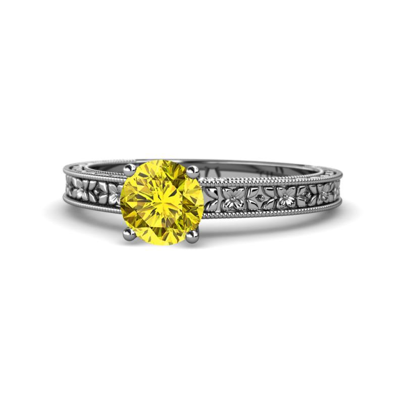 Florian Classic 6.00 mm Round Yellow Diamond Solitaire Engagement Ring 