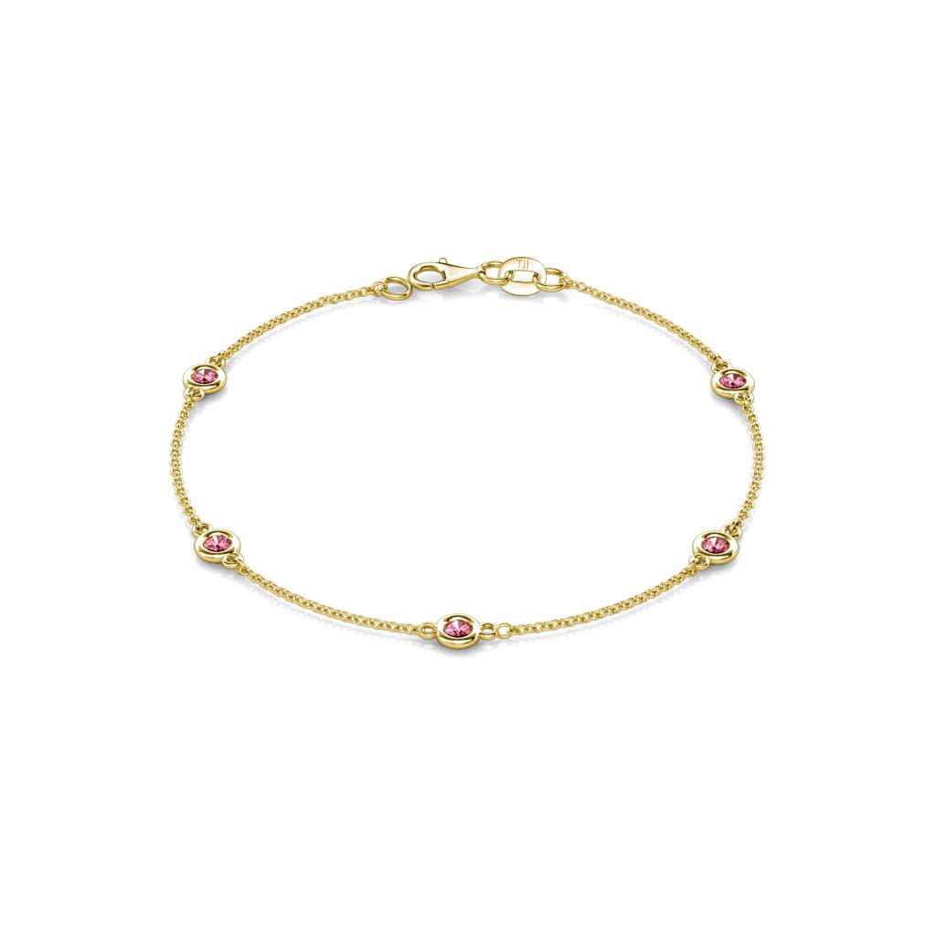 Aizza (5 Stn/3mm) Pink Tourmaline Station Bracelet 
