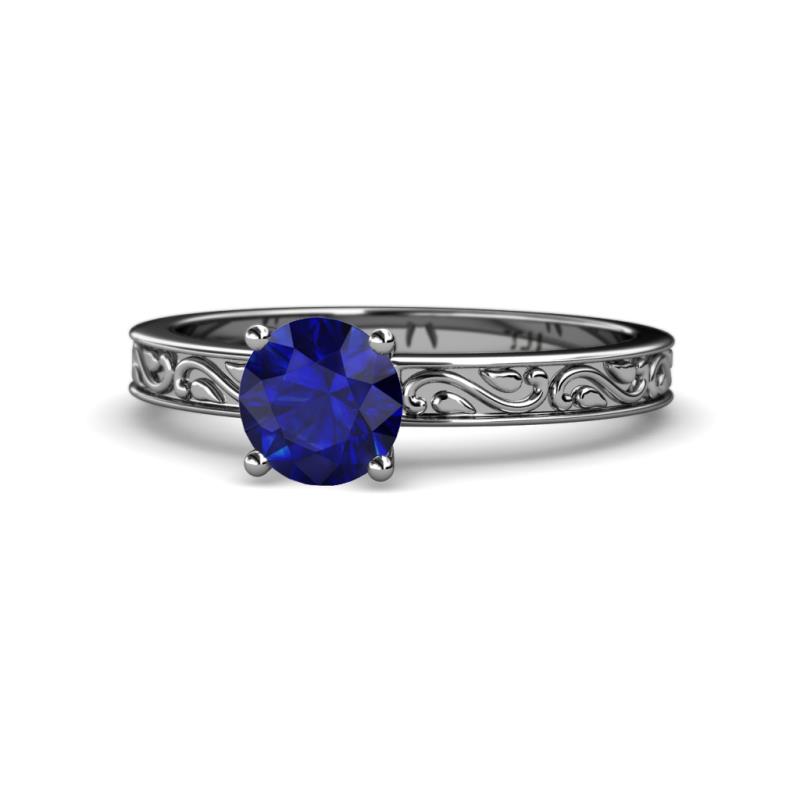 Cael Classic 6.00 mm Round Blue Sapphire Solitaire Engagement Ring 
