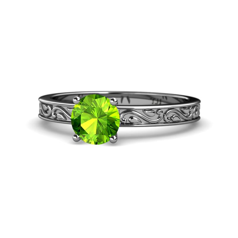 Cael Classic 6.50 mm Round Peridot Solitaire Engagement Ring 