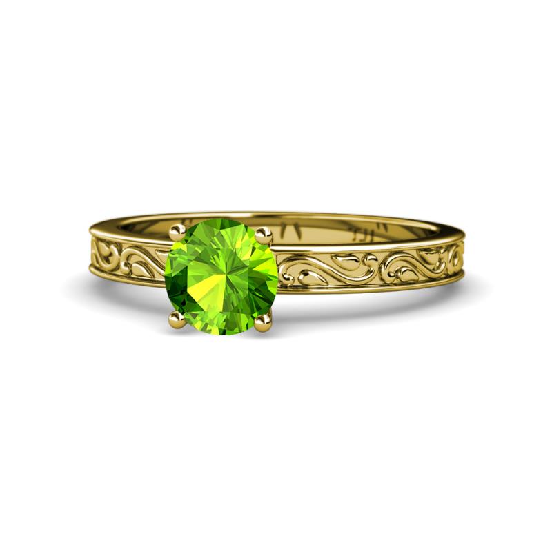 Cael Classic 6.50 mm Round Peridot Solitaire Engagement Ring 