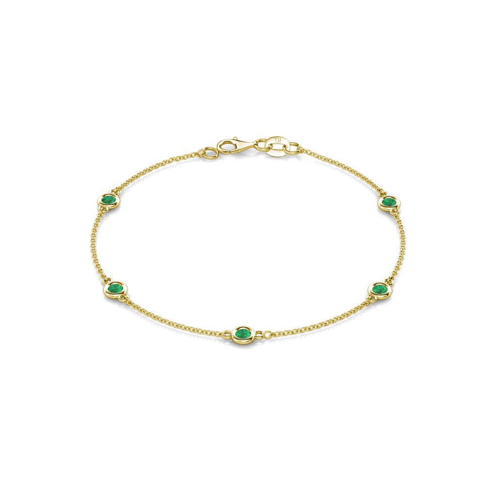 Aizza (5 Stn/3mm) Emerald Station Bracelet 