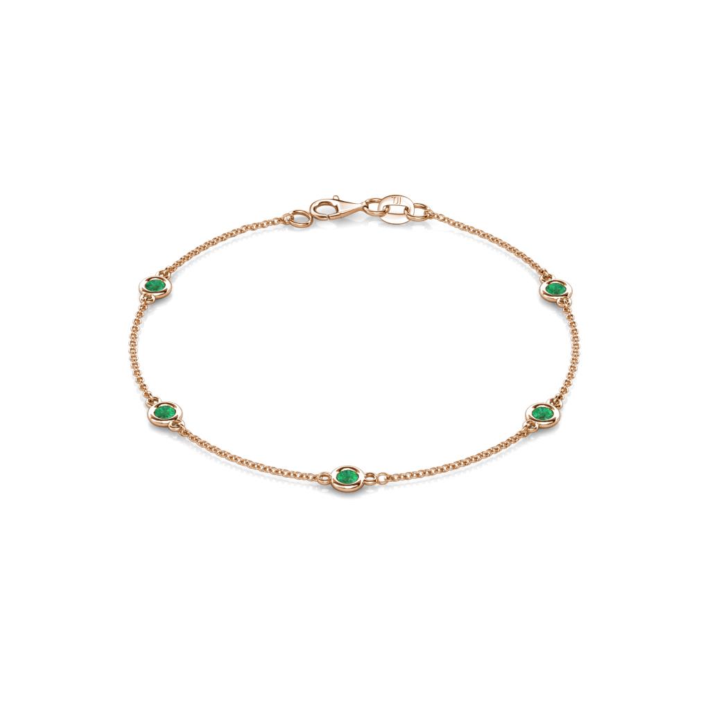 Aizza (5 Stn/3mm) Emerald Station Bracelet 