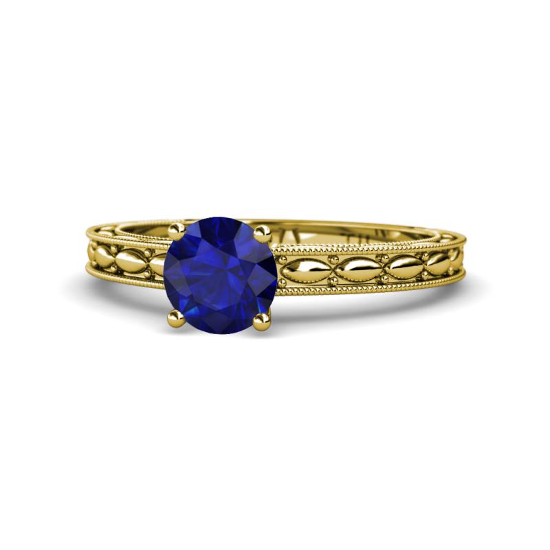 Rachel Classic 6.00 mm Round Blue Sapphire Solitaire Engagement Ring 