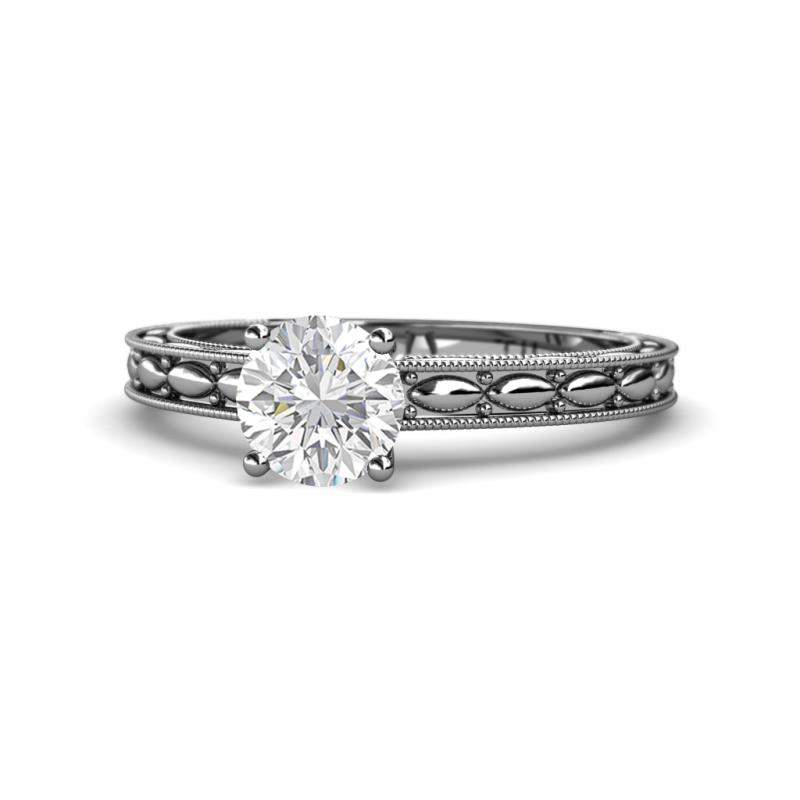 Rachel Classic 6.00 mm Round White Sapphire Solitaire Engagement Ring 