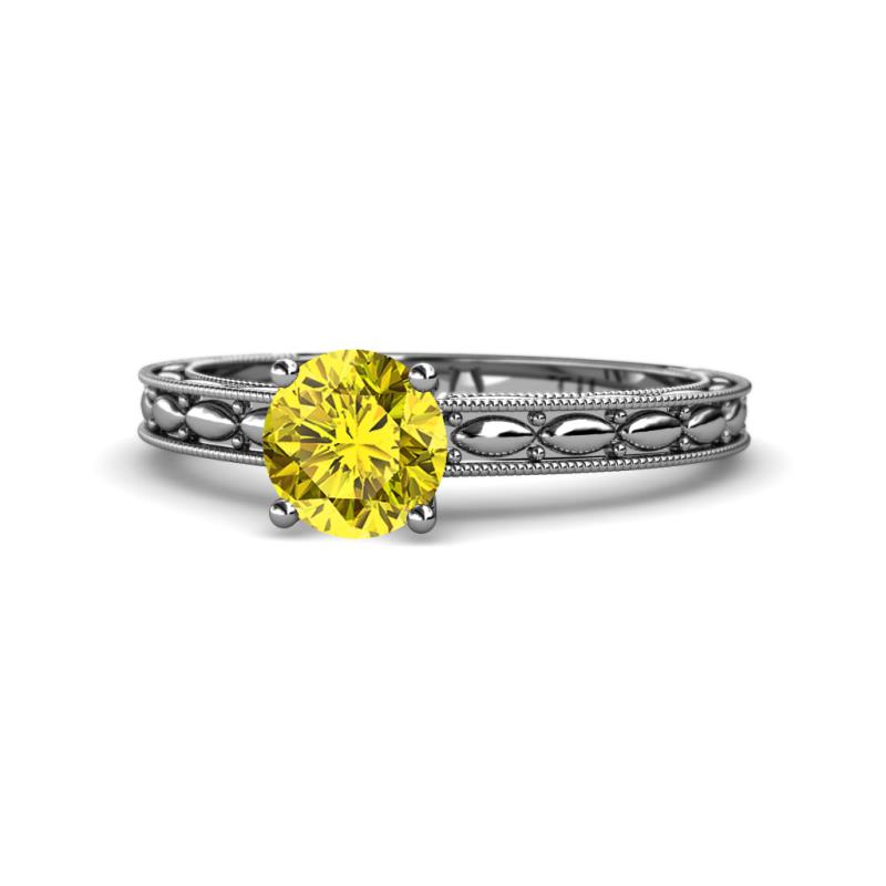 Rachel Classic 6.00 mm Round Yellow Diamond Solitaire Engagement Ring 