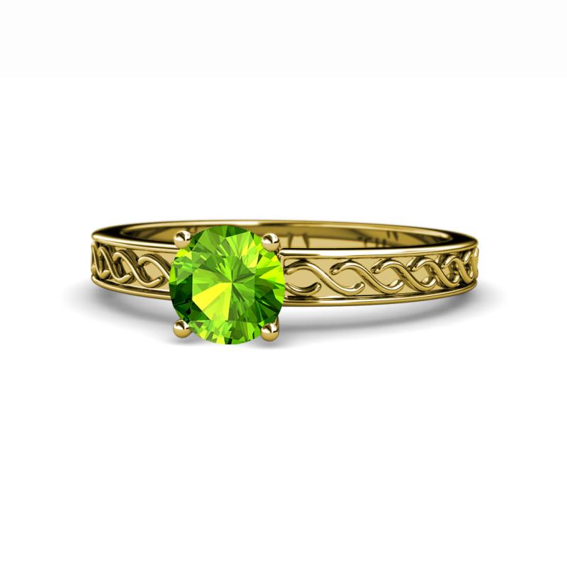 Maren Classic 6.50 mm Round Peridot Solitaire Engagement Ring 