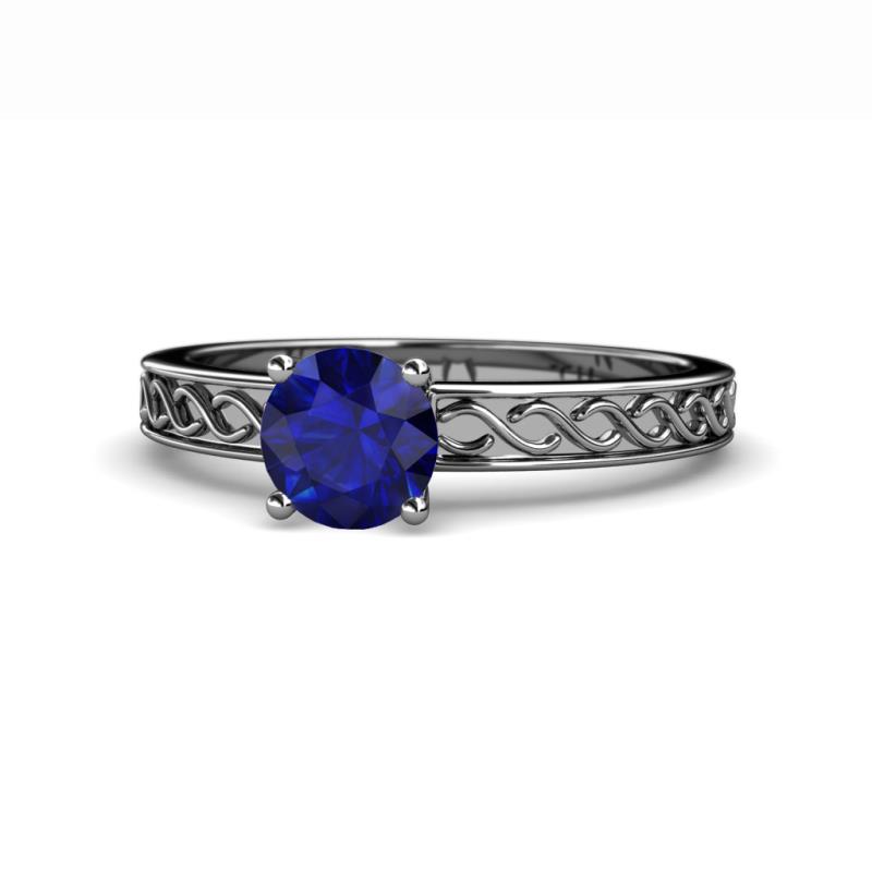 Maren Classic 6.00 mm Round Blue Sapphire Solitaire Engagement Ring 