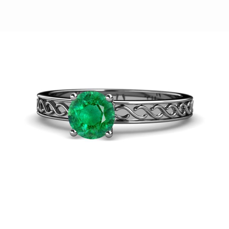 Maren Classic 6.00 mm Round Emerald Solitaire Engagement Ring 