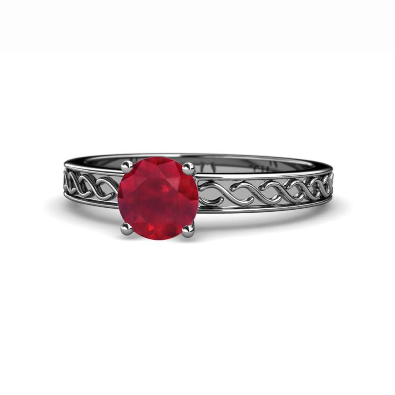 Maren Classic 6.00 mm Round Ruby Solitaire Engagement Ring 