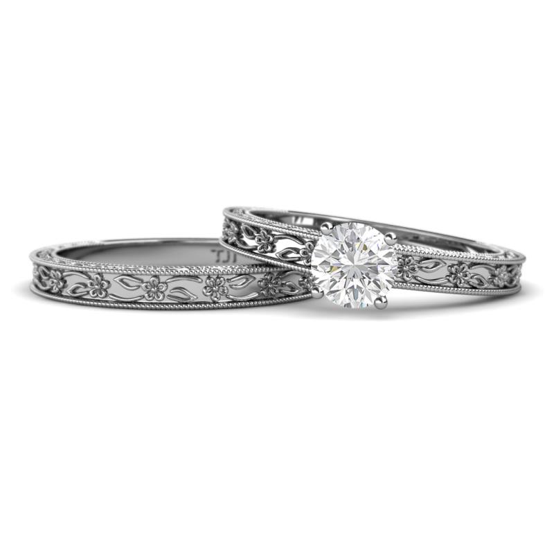 Florie Classic White Sapphire Solitaire Bridal Set Ring 