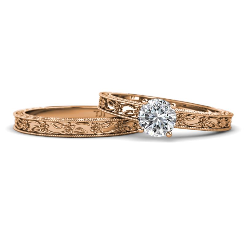 Florie Classic Diamond Solitaire Bridal Set Ring 