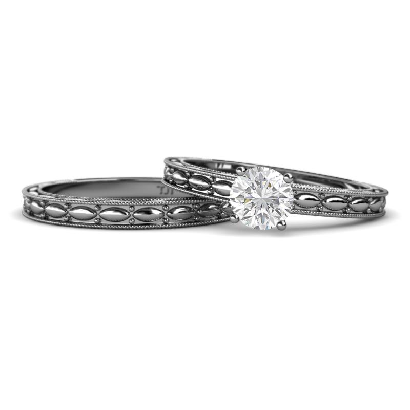 Rachel Classic White Sapphire Solitaire Bridal Set Ring 