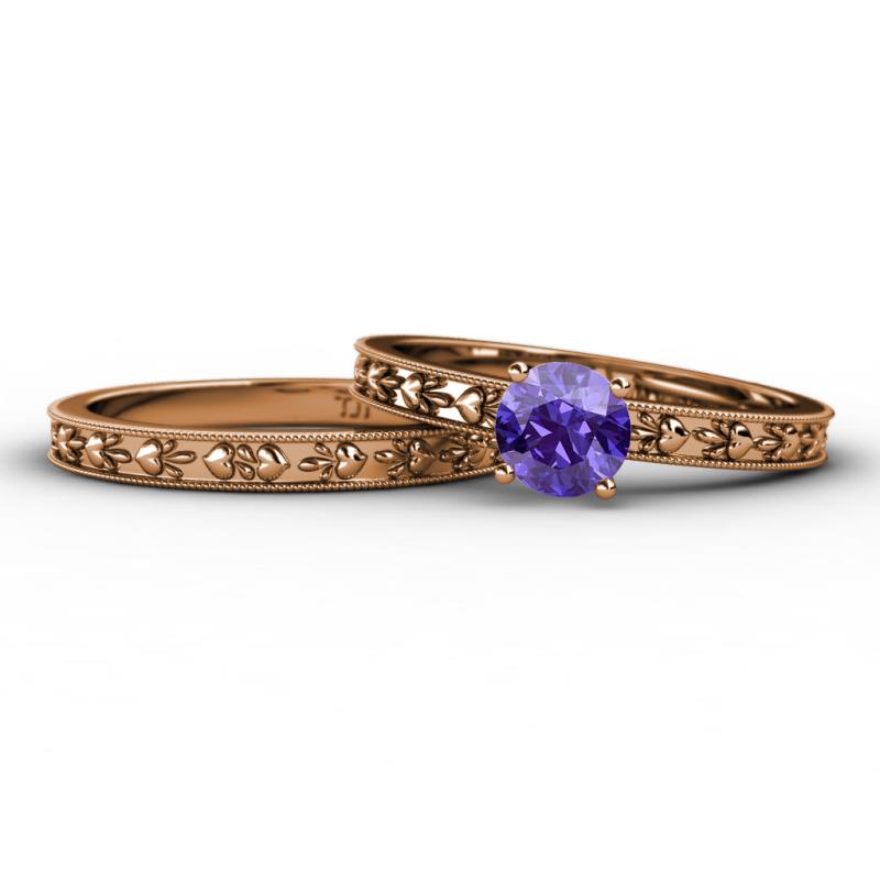 Niah Classic Iolite Solitaire Bridal Set Ring 