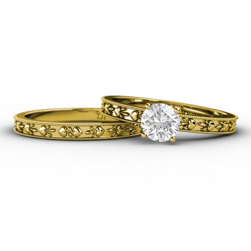 Niah Classic White Sapphire Solitaire Bridal Set Ring 