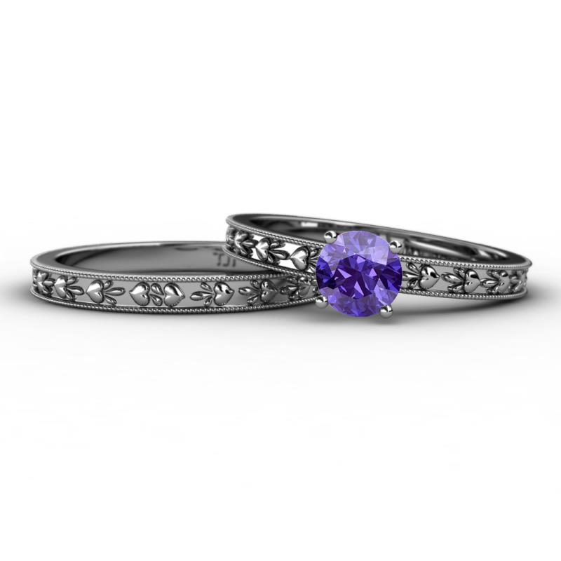 Niah 0.80 ct Classic Iolite Solitaire Bridal Set Ring  