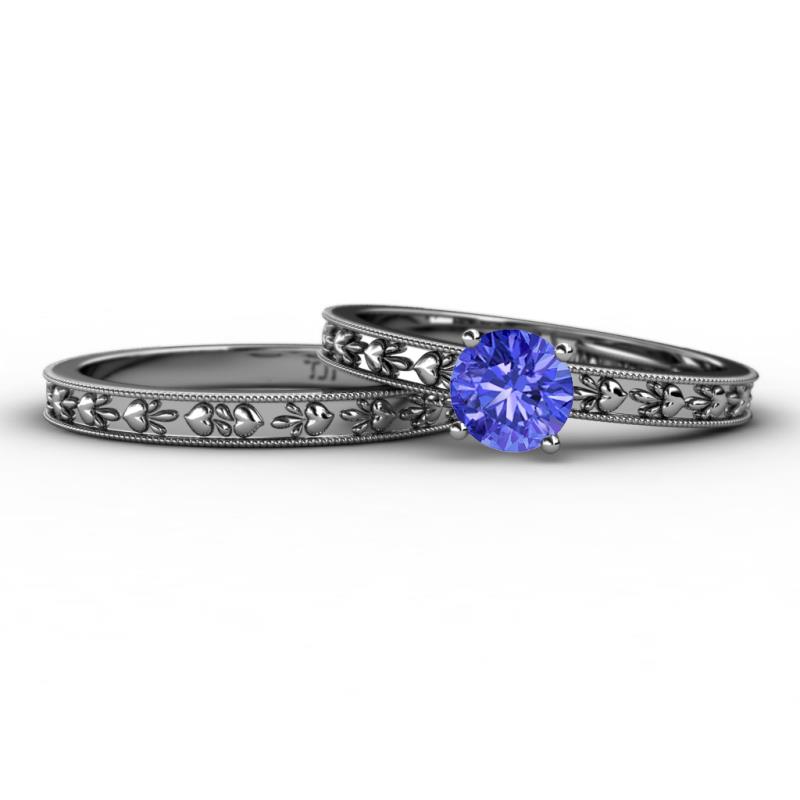 Niah Classic Tanzanite Solitaire Bridal Set Ring 