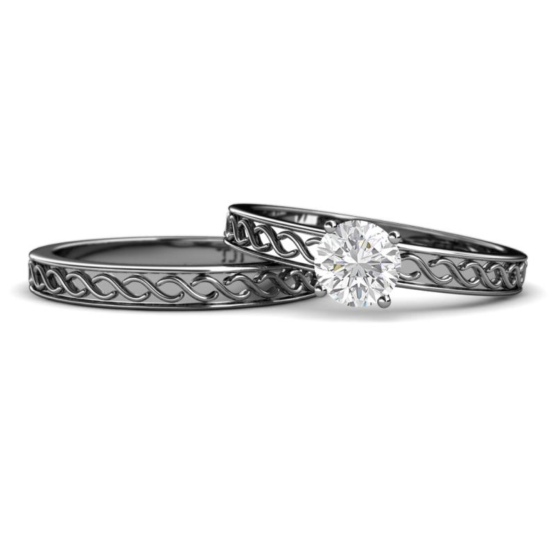Maren Classic White Sapphire Solitaire Bridal Set Ring 