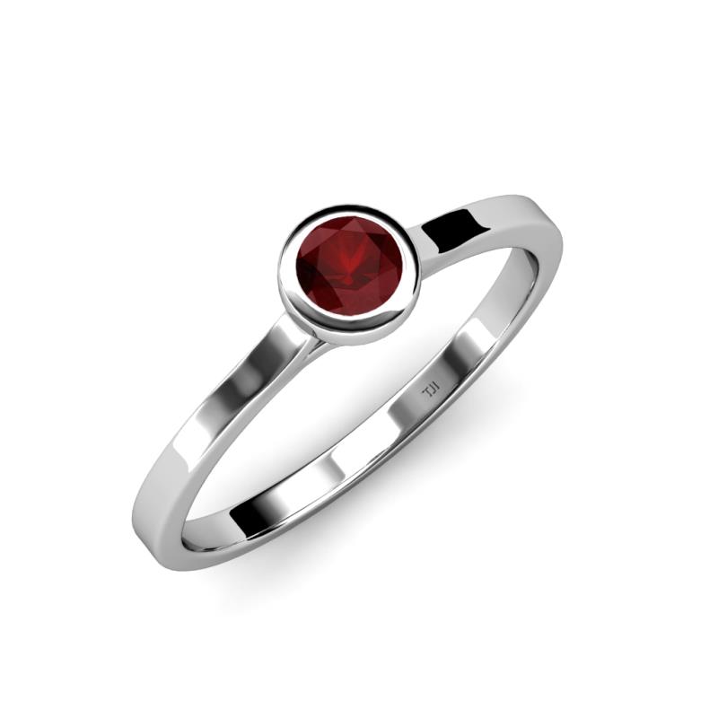 Natare Red Garnet Solitaire Ring  