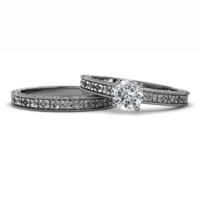 Florian Classic Diamond Solitaire Bridal Set Ring 