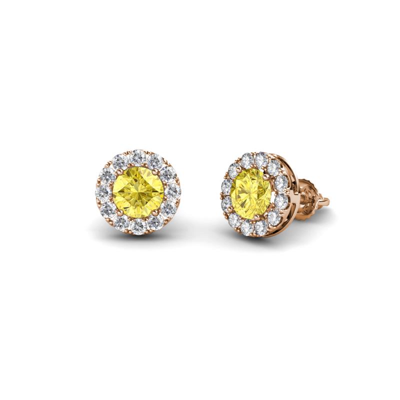 Bernice Yellow Sapphire and Diamond Stud Earrings 