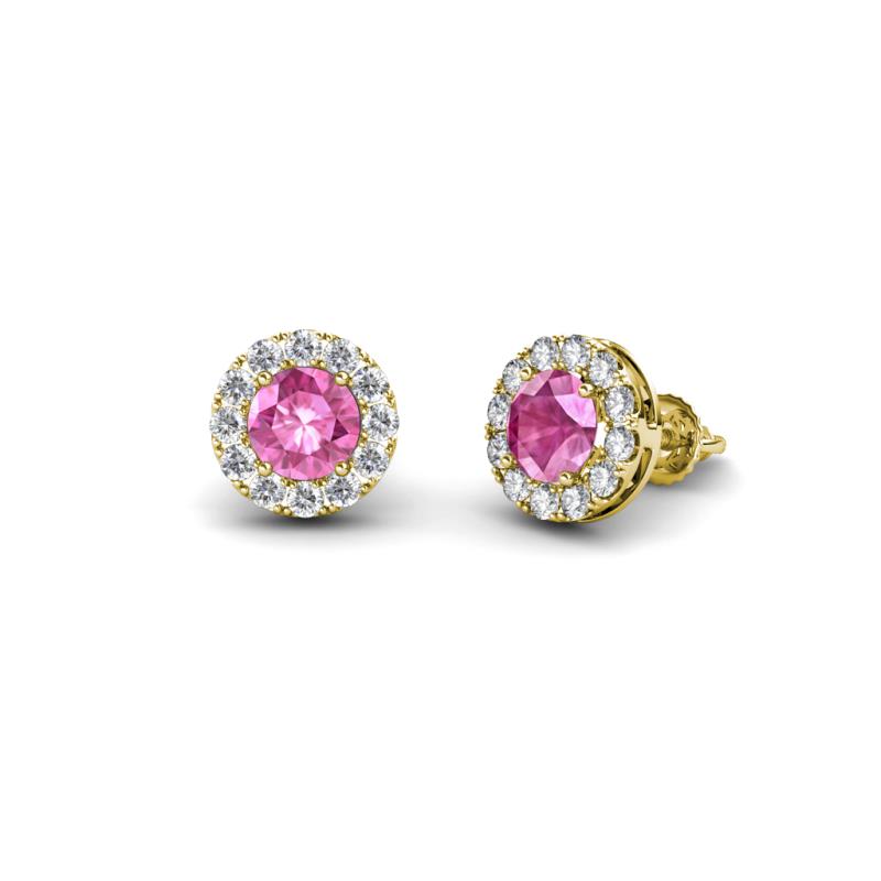 Bernice Pink Sapphire and Diamond Stud Earrings 