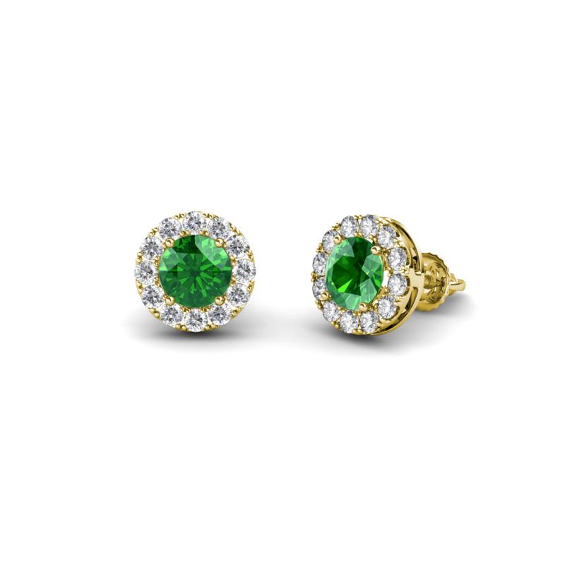 Bernice Green Garnet and Diamond Stud Earrings 