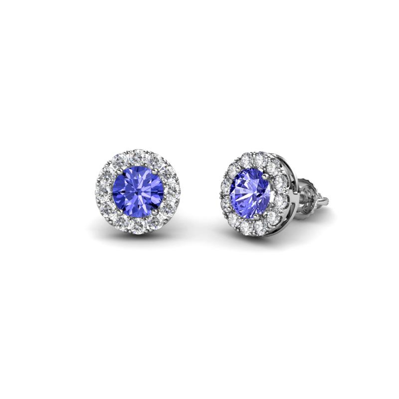 Bernice Tanzanite and Diamond Stud Earrings 