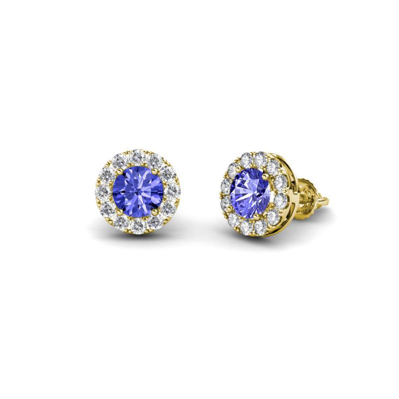 Bernice Tanzanite and Diamond Stud Earrings 