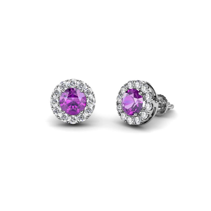 Bernice Amethyst and Diamond Stud Earrings 