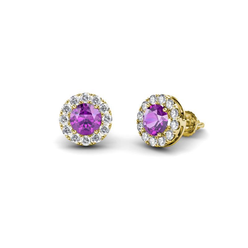 Bernice Amethyst and Diamond Stud Earrings 