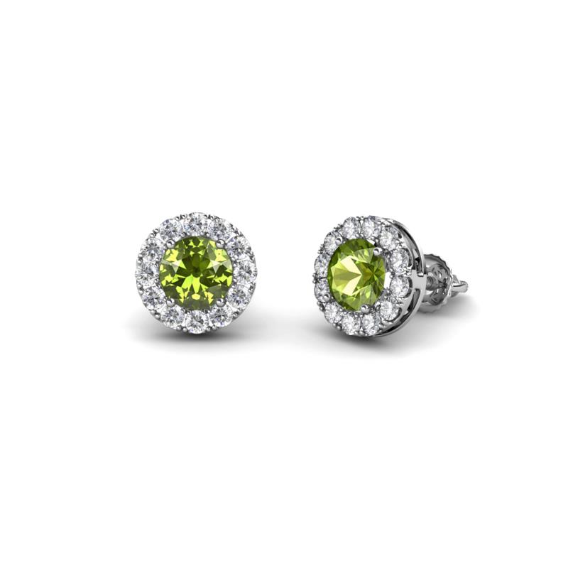 Bernice Peridot and Diamond Stud Earrings 