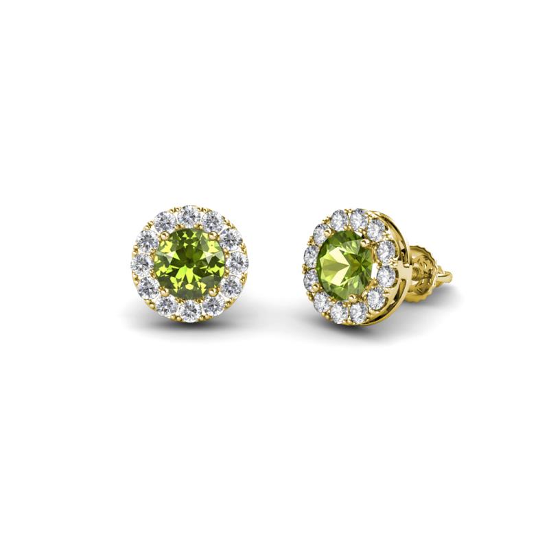 Bernice Peridot and Diamond Stud Earrings 