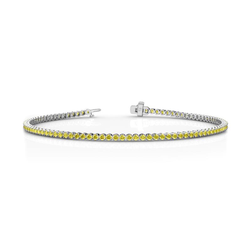 Izarra 1.7 mm Yellow Sapphire Eternity Tennis Bracelet 