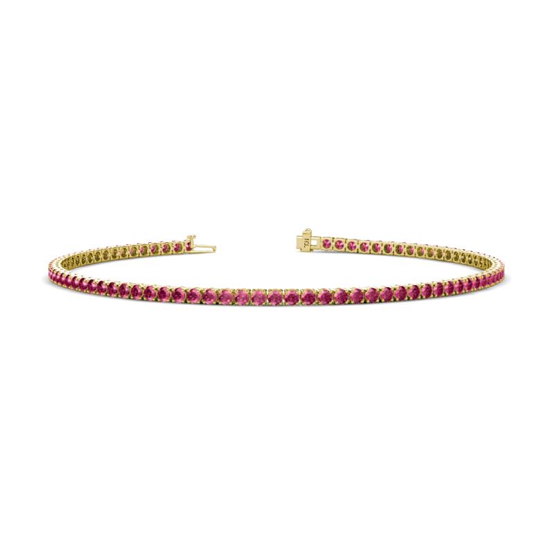 Leslie 2.00 mm Pink Tourmaline Eternity Tennis Bracelet 