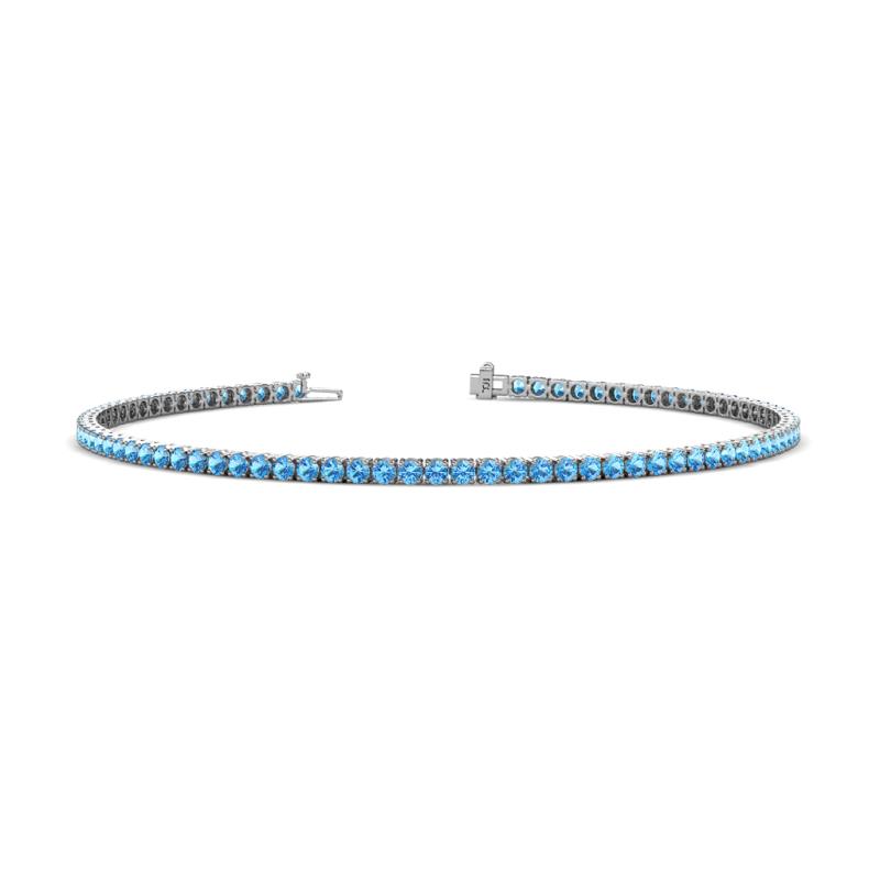 Leslie 2.00 mm Blue Topaz Eternity Tennis Bracelet 