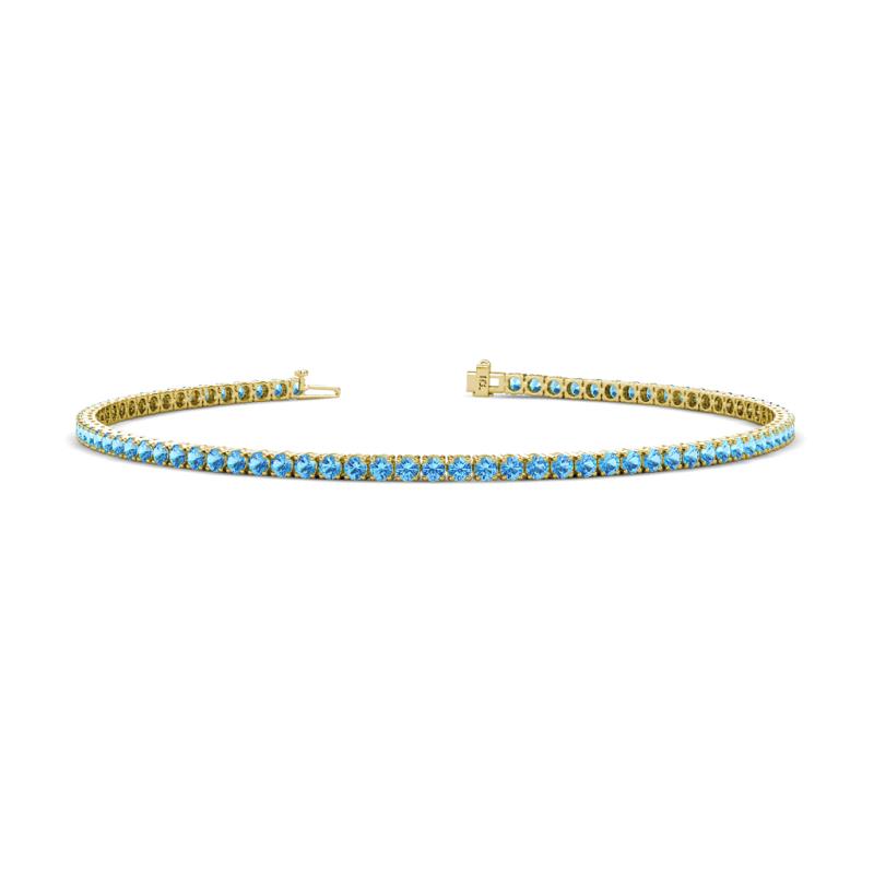 Leslie 2.00 mm Blue Topaz Eternity Tennis Bracelet 
