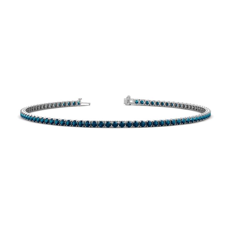 Leslie 2.00 mm Blue Diamond Eternity Tennis Bracelet 