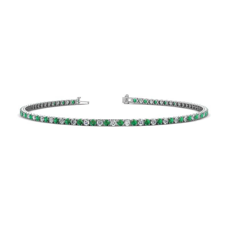 Leslie 2.00 mm Emerald and Diamond Eternity Tennis Bracelet 