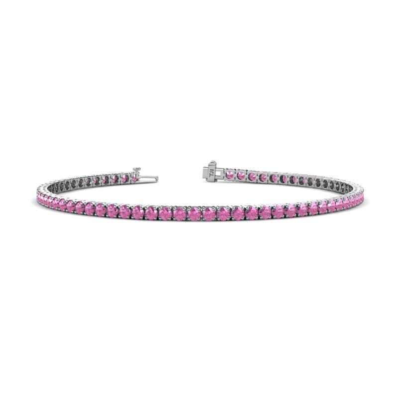 Leslie 2.40 mm Pink Sapphire Eternity Tennis Bracelet 