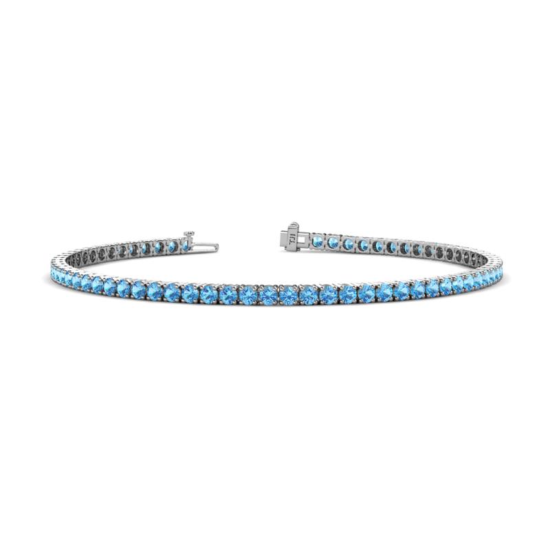 Leslie 2.40 mm Blue Topaz Eternity Tennis Bracelet 