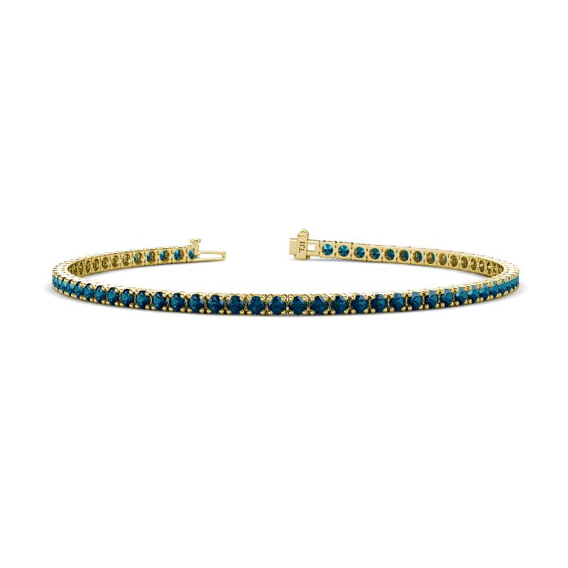 Leslie 2.40 mm Blue Diamond Eternity Tennis Bracelet 