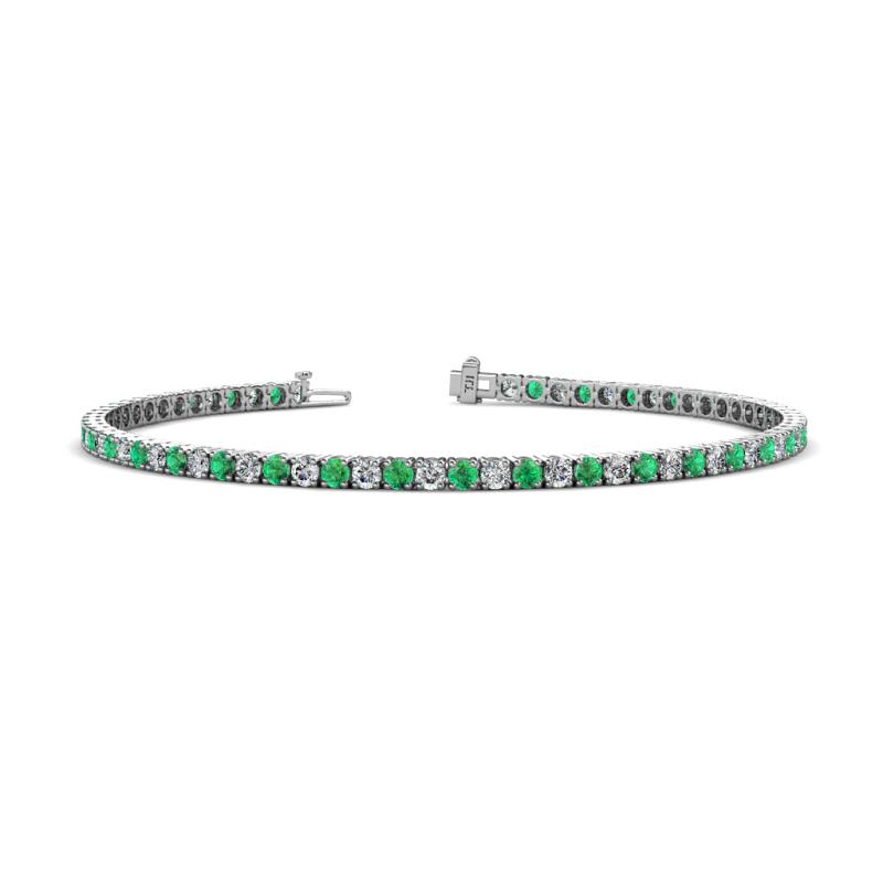 Leslie 2.40 mm Emerald and Diamond Eternity Tennis Bracelet 