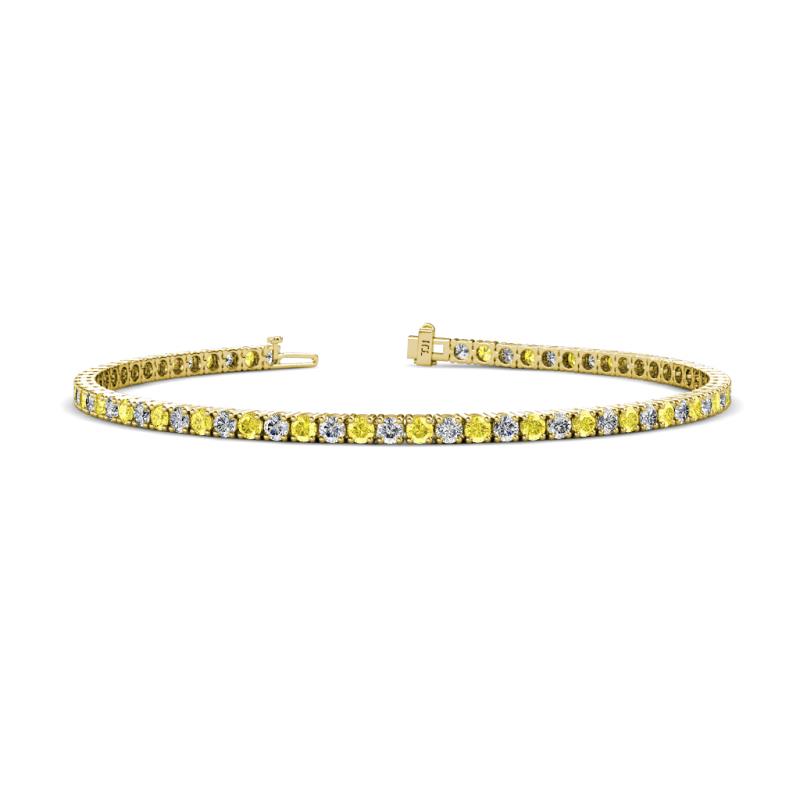 Leslie 2.40 mm Yellow Sapphire and Diamond Eternity Tennis Bracelet 