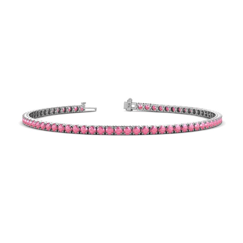 Leslie 2.70 mm Pink Tourmaline Eternity Tennis Bracelet 