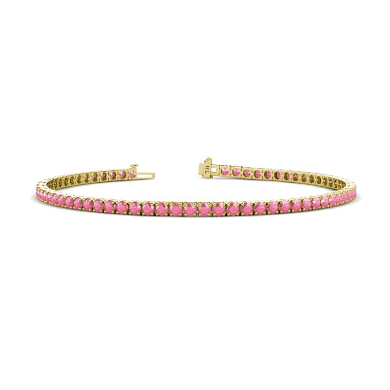 Leslie 2.70 mm Pink Tourmaline Eternity Tennis Bracelet 
