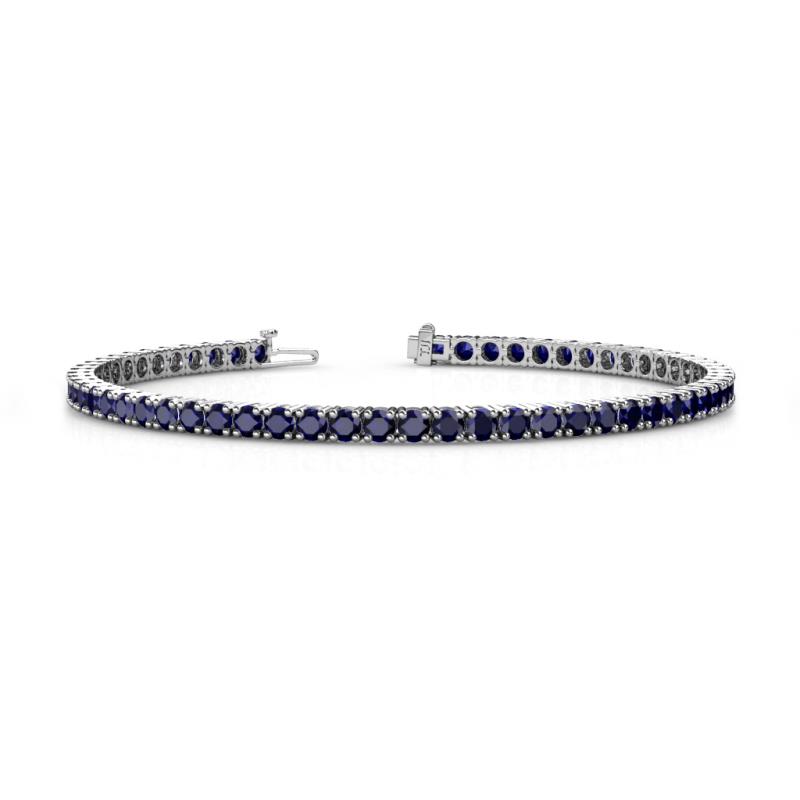 Leslie 2.90 mm Round Blue Sapphire Eternity Tennis Bracelet 