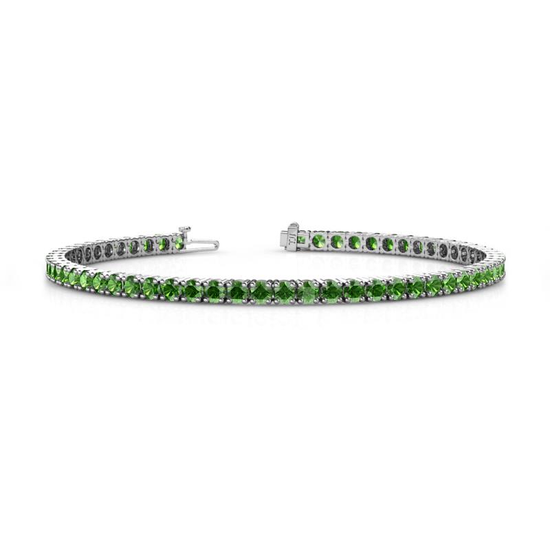 Leslie 2.90 mm Round Green Garnet Eternity Tennis Bracelet 